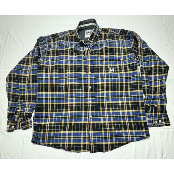 Cinch Other - Cinch Men’s Blue Plaid Button Down Long Sleeve Shirt Western - Size M
